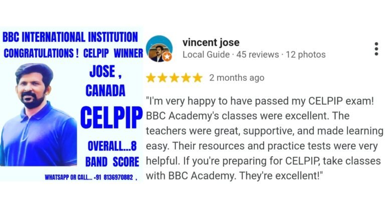 Latest jose celpip whatsapp testimonial