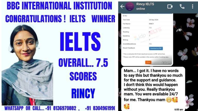 Latest rincy ielts whatsapp testimonial