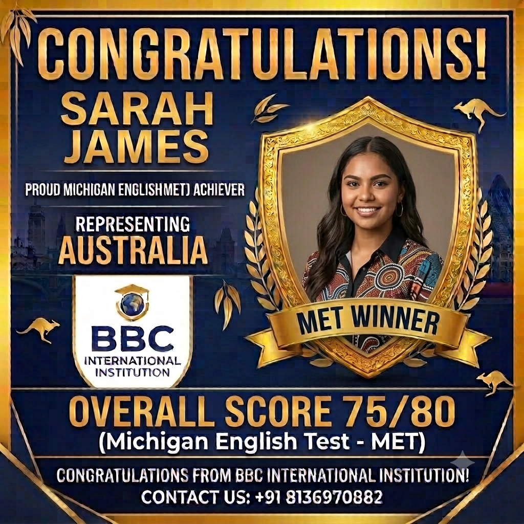 MICHIGAN ENGLISH TEST WINNER...SARAH JOHN